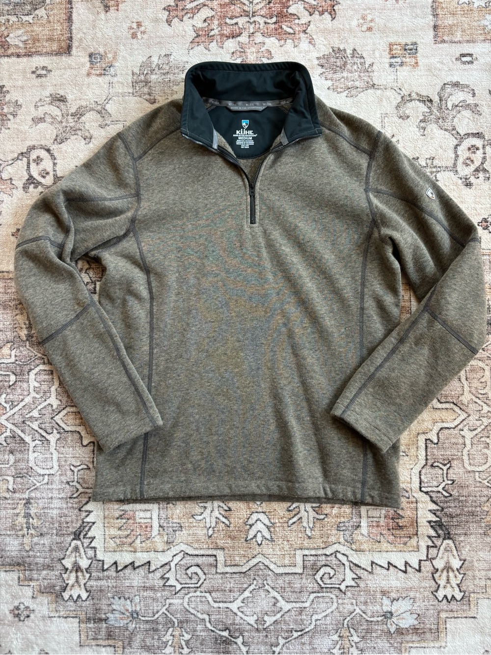 Men's Kuhl Tan Quarter-Zip Pullover Sweater